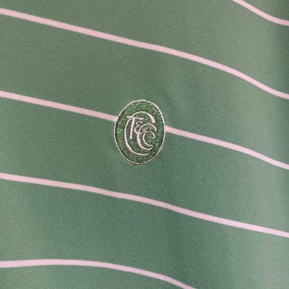 Peter Millar(Summer Comfort) Green/White Stripes Polo Size Men’s X-Large - Picture 2 of 4
